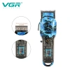 VGR Cross-border New blue graffiti hair clipper with LCD digital display, professional electric clipper, high-power hair clipper V-685 details Picture